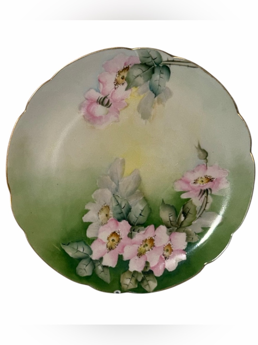 Antique Haviland France Limoges Blanks Hand Painted Scalloped Porcelain Plate